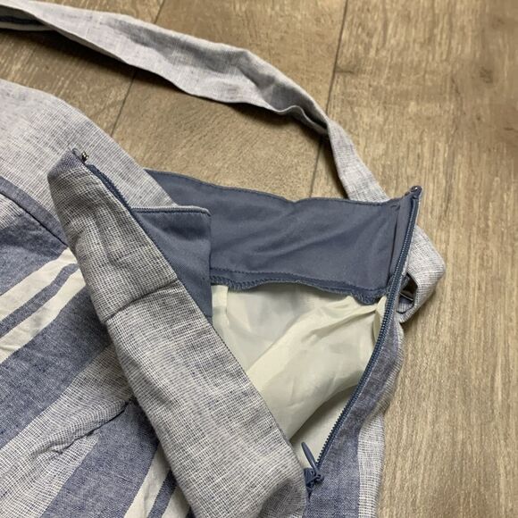 Womens Express Linen Blend Belted High Rise Shortie Shorts - Picture 8 of 8